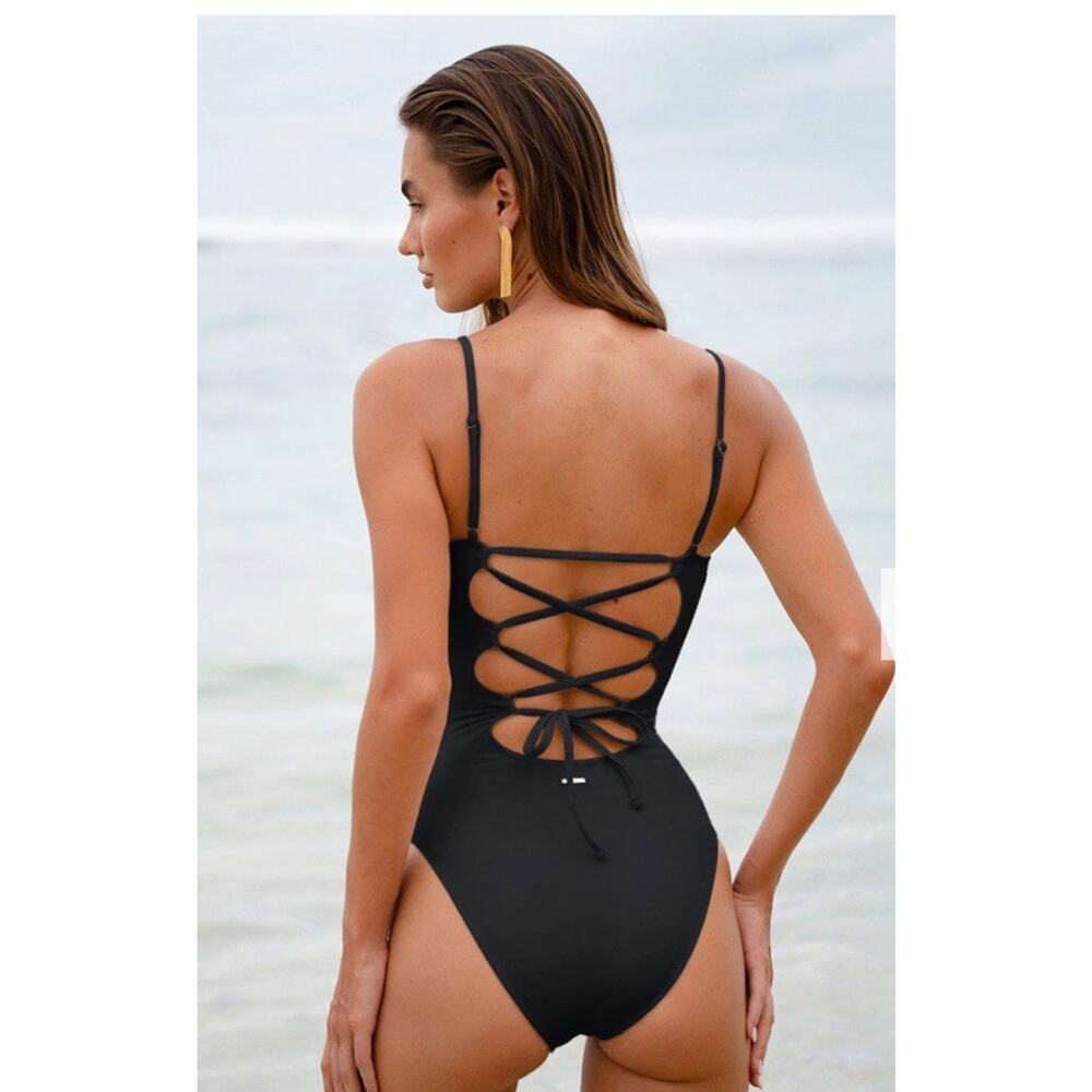 Berlook V Neck Tummy Control One-Piece Swimsuit Size XL - Picture 2 of 9